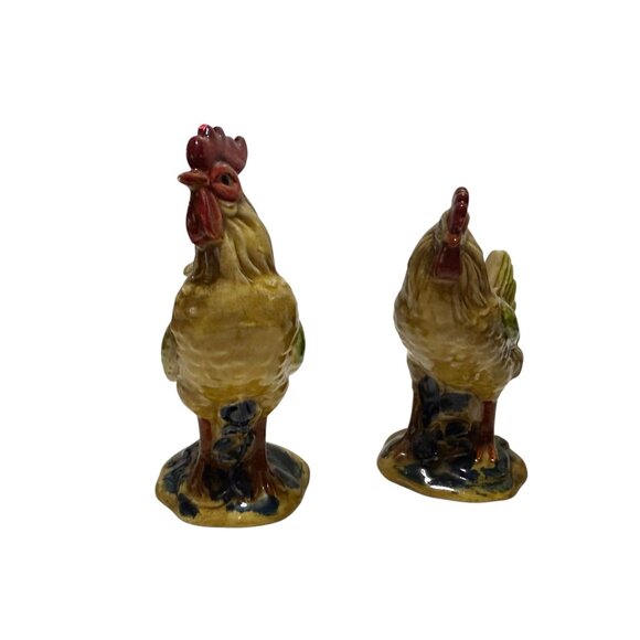 Vintage Norcrest Rooster & Hen Ceramic Figurines Hand-Painted Made In Japan READ - Picture 4 of 14